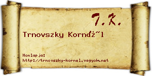 Trnovszky Kornél névjegykártya